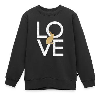 Lièvre - Sweat Premium enfant bio - noir - Devant - AI Model Kid Female (0cm)