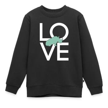 Nashorn - Kinder Premium Organic Sweatshirt - Schwarz - Vorne - AI Model Kid Female (0cm)