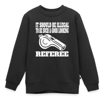 Referee Gift Football Referee - Kids Premium Organic Sweatshirt - black - Front - AI Model Kid Female (0cm)