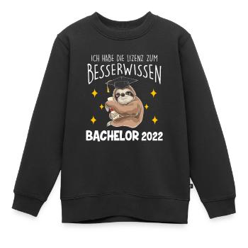 Ich Habe Die Lizenz Zum Besserwissen Faultier Bach - Kinder Premium Organic Sweatshirt - Schwarz - Vorne - AI Model Kid Female (0cm)