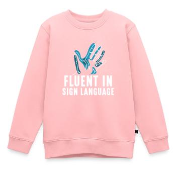 Fließend In Gebärdensprache Gebärden Awareness - Kinder Premium Organic Sweatshirt - Rosa - Vorne - AI Model Kid Female (0cm)