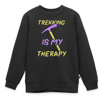 Trekking Ist Meine Therapie Wandern Wanderer - Kinder Premium Organic Sweatshirt - Schwarz - Vorne - AI Model Kid Female (0cm)