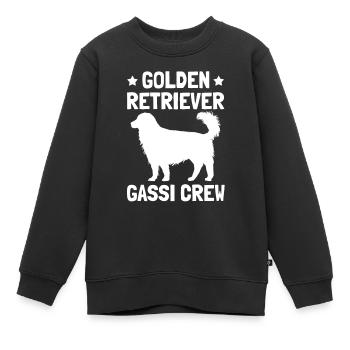 Golden Retriever Gassi Crew Gassi Gehen Hund Gesch - Kinder Premium Organic Sweatshirt - Schwarz - Vorne - AI Model Kid Female (0cm)