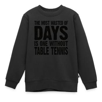 Tischtennis Tischtennisspieler Tischtennisschläger - Kinder Premium Organic Sweatshirt - Schwarz - Vorne - AI Model Kid Female (0cm)