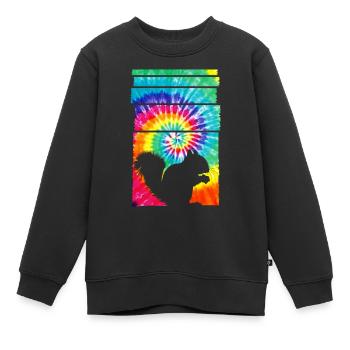 Eichhörnchen Hippie Tie Dye - Kinder Premium Organic Sweatshirt - Schwarz - Vorne - AI Model Kid Female (0cm)