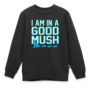Traîneau de course de chiens de traîneau - Sweat Premium enfant bio - noir - Devant - AI Model Kid Female (0cm)