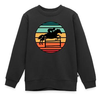 Reiter-lustiges Reiten-mädchen-geschenk - Kinder Premium Organic Sweatshirt - Schwarz - Vorne - AI Model Kid Female (0cm)