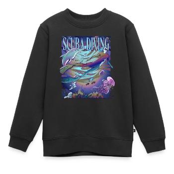 Apnea Diver Apnéiste Scuba Diver - Sweat Premium enfant bio - noir - Devant - AI Model Kid Female (0cm)