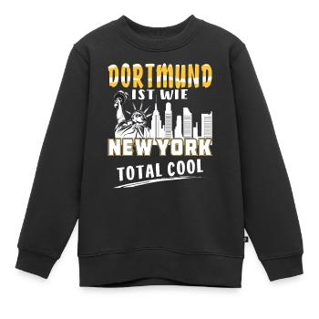 DORTMUND IST WIE NEW YORK - Kinder Premium Organic Sweatshirt - Schwarz - Vorne - AI Model Kid Female (0cm)