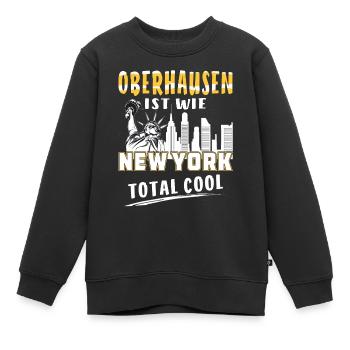 OBERHAUSEN IST WIE NEW YORK - Kinder Premium Organic Sweatshirt - Schwarz - Vorne - AI Model Kid Female (0cm)