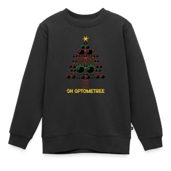 Oh Optometree Lustiger Optiker Weihnachtsbaum - Kinder Premium Organic Sweatshirt - Schwarz - Vorne - AI Model Kid Female (0cm)