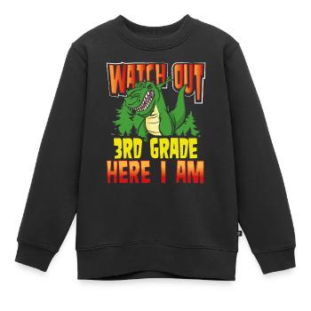 T Rex 3. Klasse Hier Bin Ich - Kinder Premium Organic Sweatshirt - Schwarz - Vorne - AI Model Kid Female (0cm)