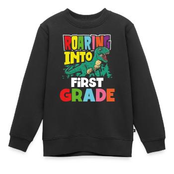 Mit Gebrüll In Die 1. Klasse - Kinder Premium Organic Sweatshirt - Schwarz - Vorne - AI Model Kid Female (0cm)