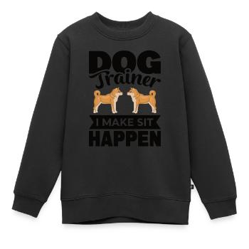 Hundetrainer auf Hundeplatz bei Hundeerziehung - Kinder Premium Organic Sweatshirt - Schwarz - Vorne - AI Model Kid Female (0cm)