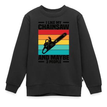 Holz Kettensäge Holzfäller Holzarbeiter Klettern - Kinder Premium Organic Sweatshirt - Schwarz - Vorne - AI Model Kid Female (0cm)