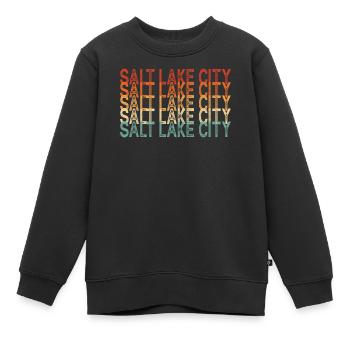 Salt Lake City Utah - Kids Premium Organic Sweatshirt - black - Front - AI Model Kid Female (0cm)