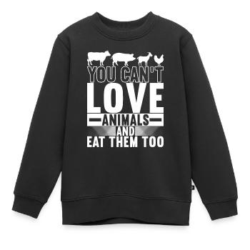 Vegan Vegetarier - Kinder Premium Organic Sweatshirt - Schwarz - Vorne - AI Model Kid Female (0cm)