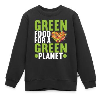 Végétariens végétaliens - Sweat Premium enfant bio - noir - Devant - AI Model Kid Female (0cm)