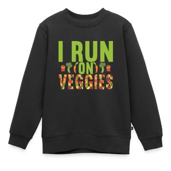 Végétariens végétaliens - Sweat Premium enfant bio - noir - Devant - AI Model Kid Female (0cm)