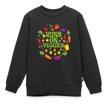 Végétariens végétaliens - Sweat Premium enfant bio - noir - Devant - AI Model Kid Female (0cm)