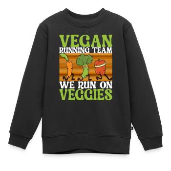 Végétariens végétaliens - Sweat Premium enfant bio - noir - Devant - AI Model Kid Female (0cm)
