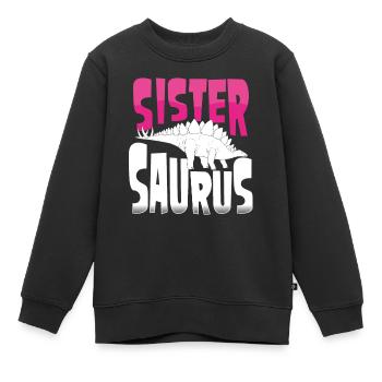 Sœur Stegosaurus - Sweat Premium enfant bio - noir - Devant - AI Model Kid Female (0cm)