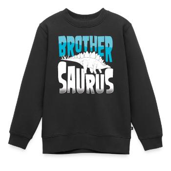 Frère Stegosaurus - Sweat Premium enfant bio - noir - Devant - AI Model Kid Female (0cm)