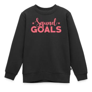 Objectifs de l’équipe - Sweat Premium enfant bio - noir - Devant - AI Model Kid Female (0cm)