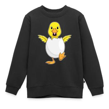 Ente Eierschale - Kinder Premium Organic Sweatshirt - Schwarz - Vorne - AI Model Kid Female (0cm)
