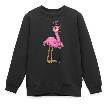 Flamingo Pensioner Walking Stick - Kids Premium Organic Sweatshirt - black - Front - AI Model Kid Female (0cm)