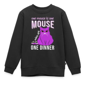 Une souris une souris chat parler mot gros chat - Sweat Premium enfant bio - noir - Devant - AI Model Kid Female (0cm)