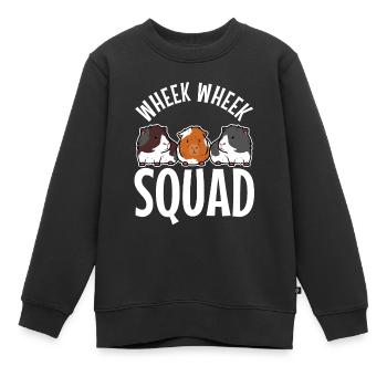 Escouade Wheek - Sweat Premium enfant bio - noir - Devant - AI Model Kid Female (0cm)