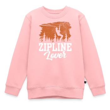 Zipline-Liebhaber Zipline Seilrutsche Ziplining - Kinder Premium Organic Sweatshirt - Rosa - Vorne - AI Model Kid Female (0cm)