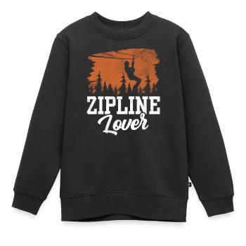 Zipline lover Zipline Zip line Ziplining - Kids Premium Organic Sweatshirt - black - Front - AI Model Kid Female (0cm)