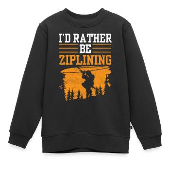 I'd Rather Be Ziplining Zipline Seilrutsche Sport - Kinder Premium Organic Sweatshirt - Schwarz - Vorne - AI Model Kid Female (0cm)
