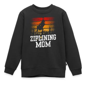 Ziplining Mama Sport Sayings Zipline Zipline Zip Line - Kids Premium Organic Sweatshirt - black - Front - AI Model Kid Female (0cm)