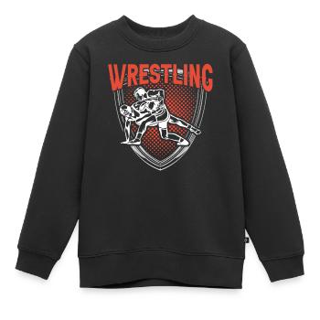 Wrestling Wrestling Wrestling Wrestler Wrestler - Kids Premium Organic Sweatshirt - black - Front - AI Model Kid Female (0cm)