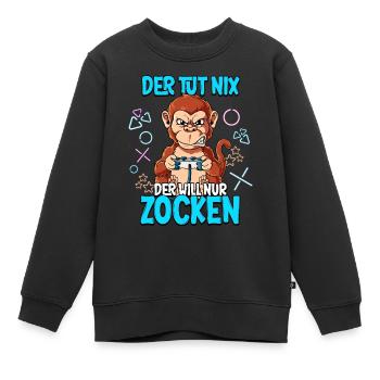 Zocken Gaming Der Tut Nix Der Will Nur Zocken - Kinder Premium Organic Sweatshirt - Schwarz - Vorne - AI Model Kid Female (0cm)