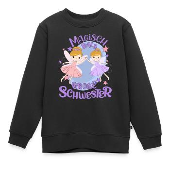 Bald Große Schwester Idee Fee Geschwistern - Kinder Premium Organic Sweatshirt - Schwarz - Vorne - AI Model Kid Female (0cm)