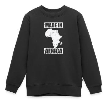 Made in Africa Kontinent Afrika Karte - Kinder Premium Organic Sweatshirt - Schwarz - Vorne - AI Model Kid Female (0cm)