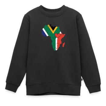 Südafrika Flagge Kontinent Afrika Karte - Kinder Premium Organic Sweatshirt - Schwarz - Vorne - AI Model Kid Female (0cm)