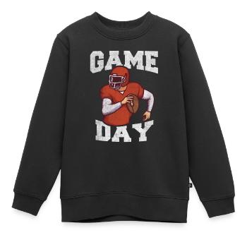 American Football Vintage Game Day Quarterback - Kinder Premium Organic Sweatshirt - Schwarz - Vorne - AI Model Kid Female (0cm)