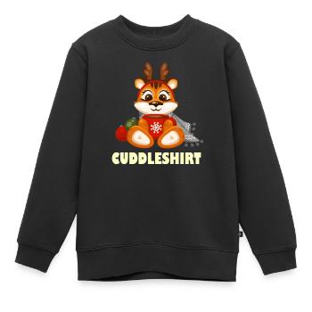 Chemise câline Câlin Hiver Chaud Neige - Sweat Premium enfant bio - noir - Devant - AI Model Kid Female (0cm)