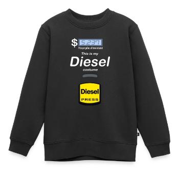 Drôle de costume diesel d’Halloween - Pompe à essence Diesel - Sweat Premium enfant bio - noir - Devant - AI Model Kid Female (0cm)
