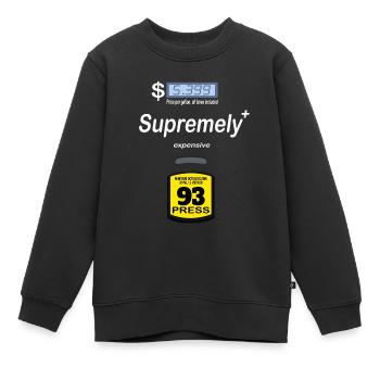 Conception de pompe à essence - Extrêmement cher - Sweat Premium enfant bio - noir - Devant - AI Model Kid Female (0cm)