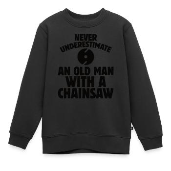 Holz Kettensäge Holzfäller Holzarbeiter Klettern - Kinder Premium Organic Sweatshirt - Schwarz - Vorne - AI Model Kid Female (0cm)