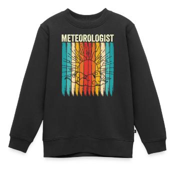 Meteorologe Beruf Meteorologie Wettervorhersage - Kinder Premium Organic Sweatshirt - Schwarz - Vorne - AI Model Kid Female (0cm)