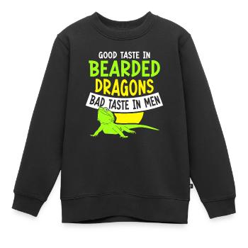 Good Taste in Bearded Dragons bad taste in men - Kinder Premium Organic Sweatshirt - Schwarz - Vorne - AI Model Kid Female (0cm)