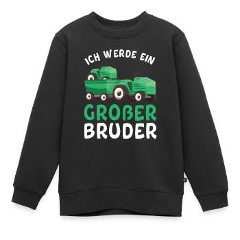 Großer Bruder 2023 Traktor Schwangerschaft - Kinder Premium Organic Sweatshirt - Schwarz - Vorne - AI Model Kid Female (0cm)