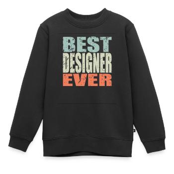 Best Designer ever Designer Geschenk - Kinder Premium Organic Sweatshirt - Schwarz - Vorne - AI Model Kid Female (0cm)